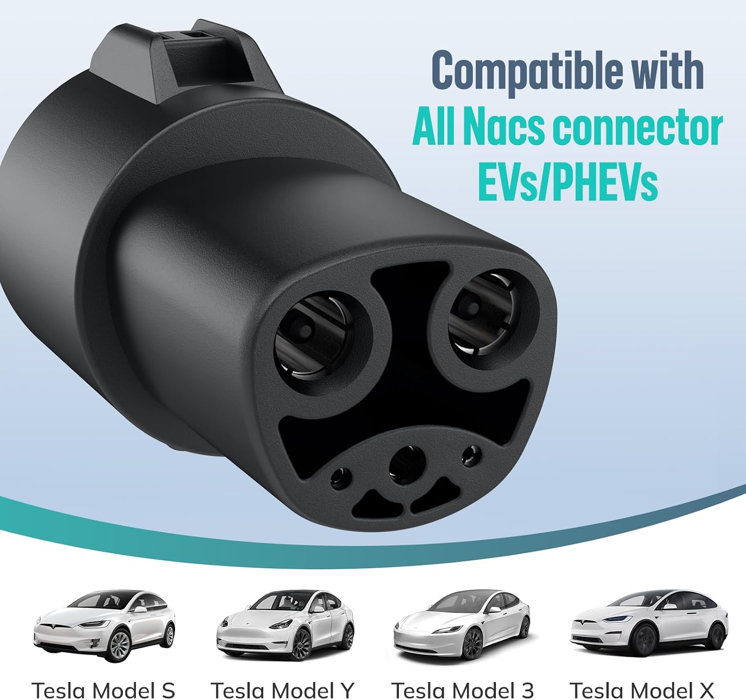 J1772 to NACS Charger Adapter, SAE J1772 EV Charging to NACS Adapter, SGS Safety Certified Max 80A 250V Fast Charging for Tesla Model 3/Y/X/S/Cybertruck