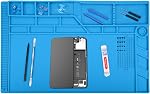 MMOBIEL Soldering and Repair Mat Silicone - 21 x 14 inch - Heat-Resistant up to 932°F (500°C) – Large Workbench Mat for Soldering, Cell Phone, Computer and Electronics – Silicone Soldering Mat -Blue