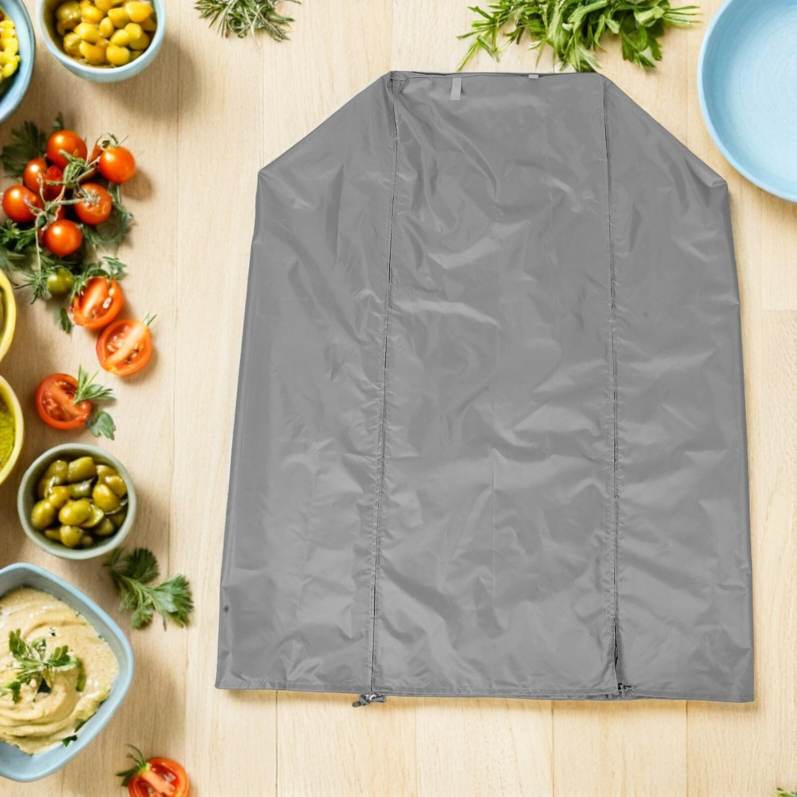 Staubdichte Brotregalabdeckung aus Oxford Gewebe mit Reißverschluss für Bäckereien und Küche Wiederverwendbar Schützend und Leicht Zugänglich 163 X 72 X 59cm