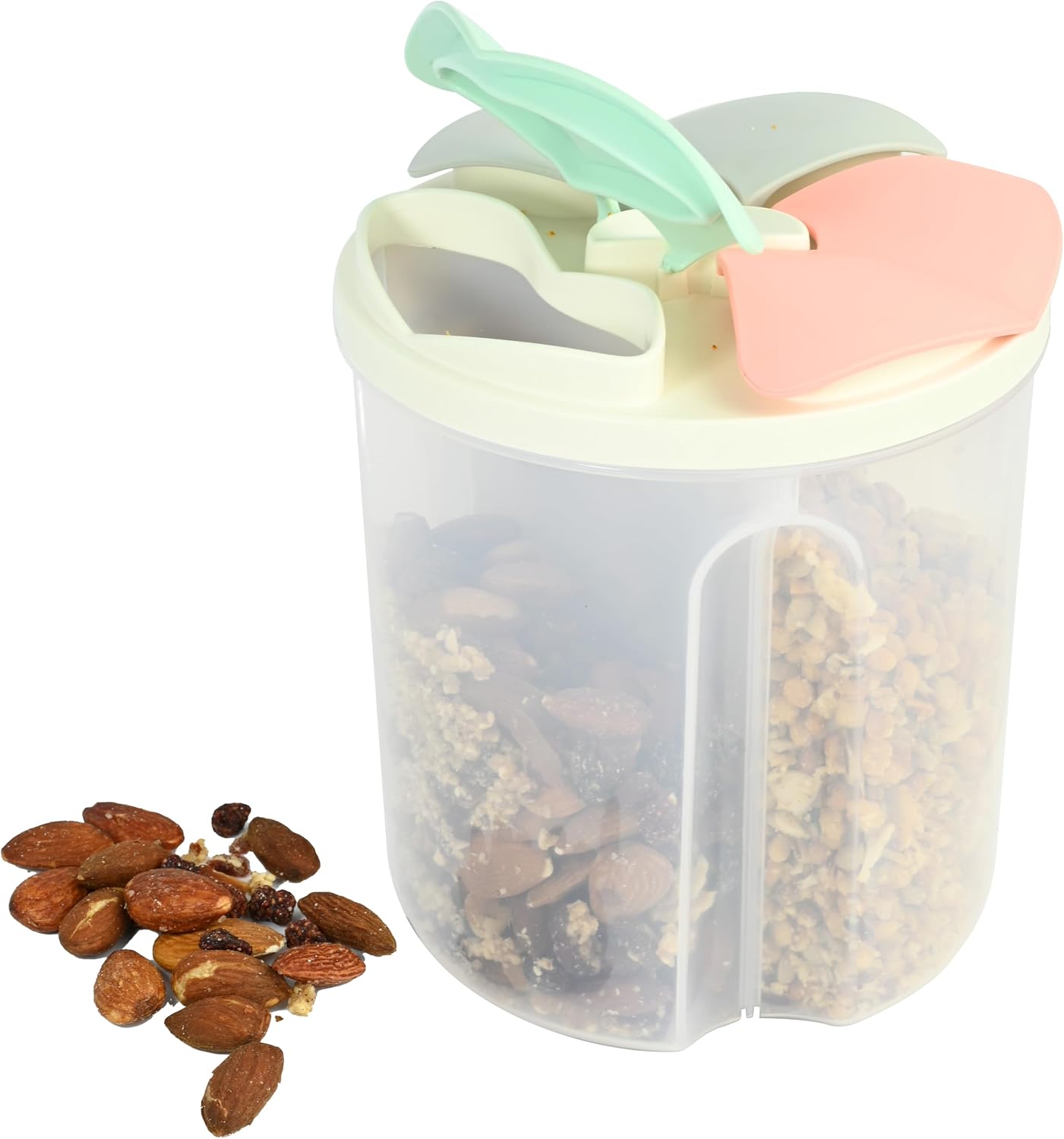 Skywin Divided Snack Containers, 3 Slot Fun & Functional Compartment Snack Containers, Travel Friendly, Easy to Use & Clean, Encourages Healthy Eating (Clear) image 5