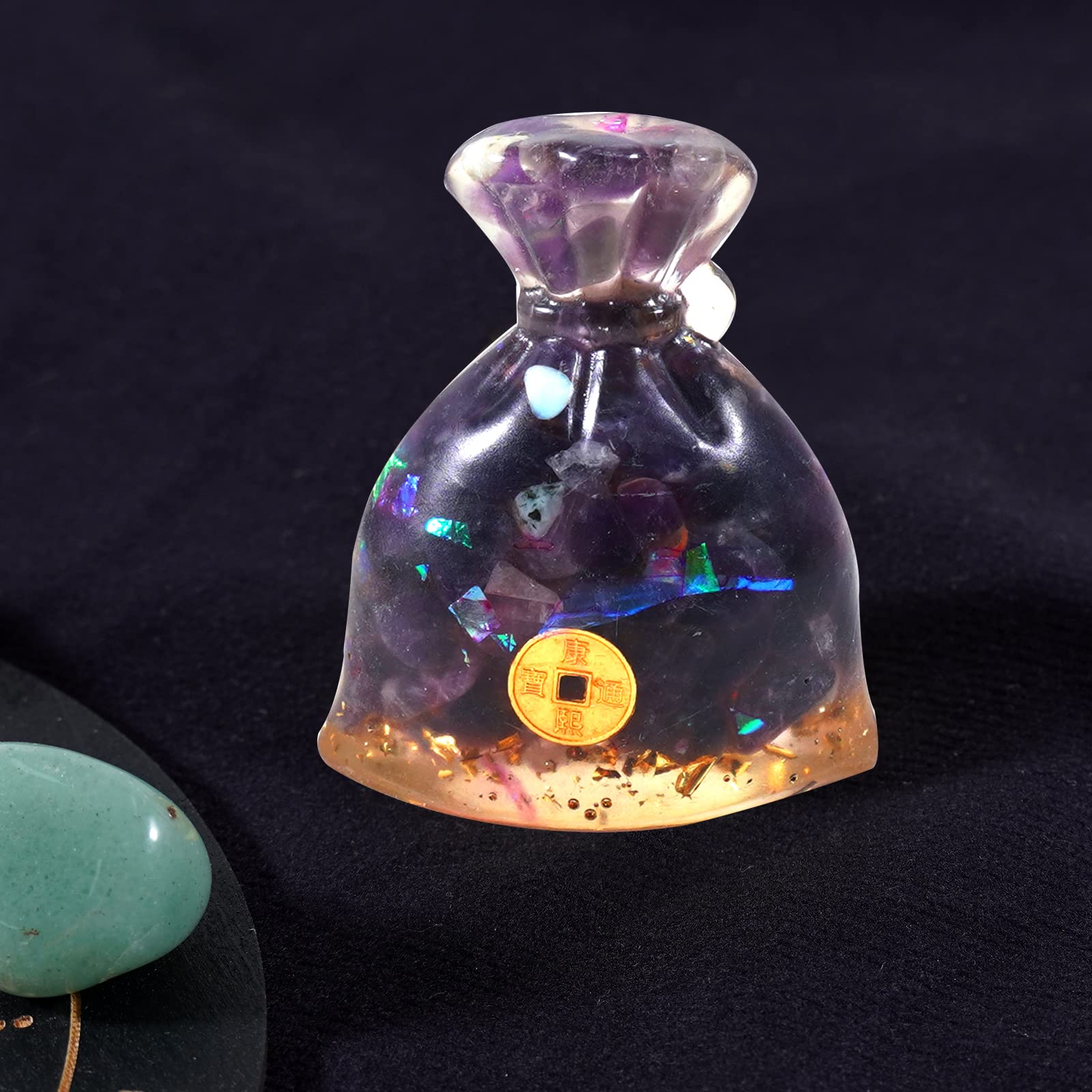 Soulnioi 19pcs Chakra Healing Crystal Meditaion Set: Amethyst Raw Stones, Buddha and Hand Lotus Ornament, Citrine Money Bag - Image 3