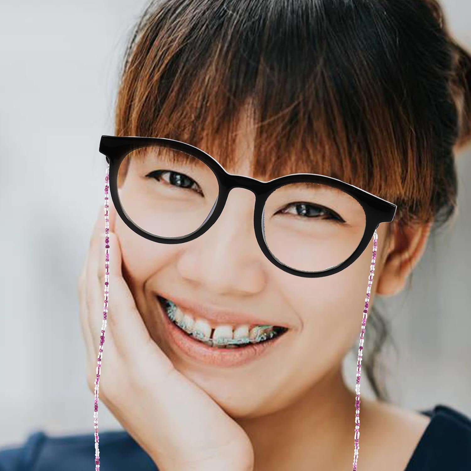 Housoutil 3pcs Eyeglasses Hanging Chains Set with Green, Purple, and Tortoiseshell Colors – Lightweight Glasses Rope Eyewear Lanyard for Women and Men, Anti-lost Spectacle Cord for Everyday