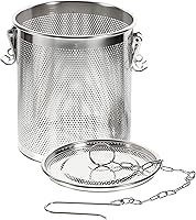 Vista 9 de Yardwe Cesta infusora de especias de acero inoxidable con gancho de cadena, colador de sopa de malla extrafina para cocinar, condimentar y preparar