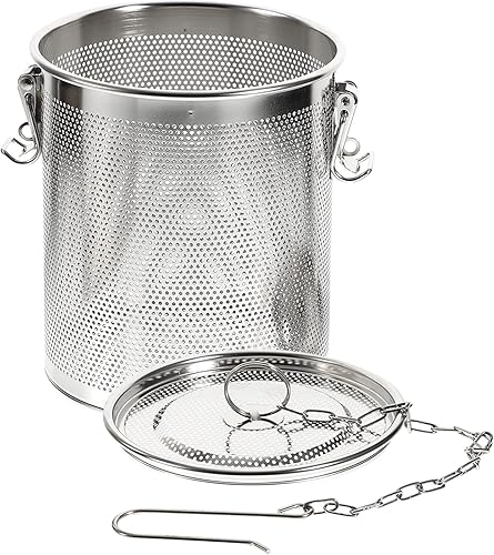 Miniatura 9 de Yardwe Cesta infusora de especias de acero inoxidable con gancho de cadena, colador de sopa de malla extrafina para cocinar, condimentar y preparar