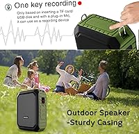 Vista 7 de Amplificador de voz inalámbrico Bluetooth impermeable de 18 W, micrófono portátil con altavoz pequeño micrófono personal para profesores, al aire