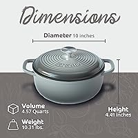 Vista 34 de Segretto Cookware Enameled Dutch Oven Pot with Lid Rosso (Gradient Red) 1.7 Quarts Cast Iron Dutch Oven with Handle 1.7 qt Enamel Small Cast Iron