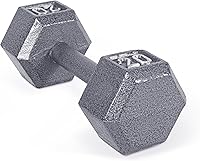 CAP Cast Iron Hex Dumbbells - Durable Non-Rolling Weights for Muscle Building & Full Body Workouts (5-120 lbs)
