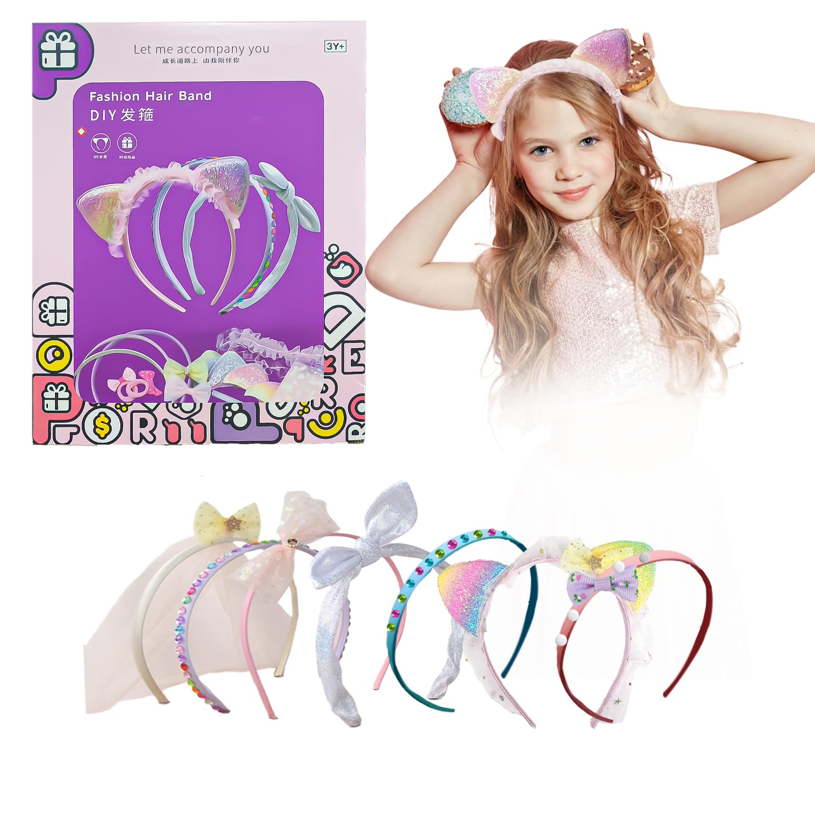 Klever Kits Kit DIY Bandeaux Filles – Créez Des Bandeaux & Couronnes De Fleurs Magiques – +50 Pièces