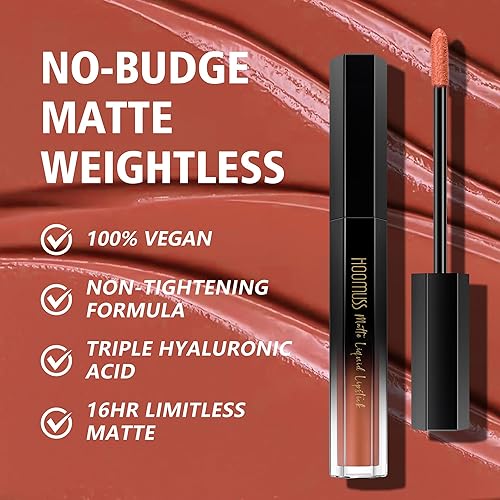 Vista 80 de Lápiz labial rojo de larga duración, lápices labiales líquidos mate para mujeres, no transferencia, a prueba de manchas, suave y fácil de aplicar