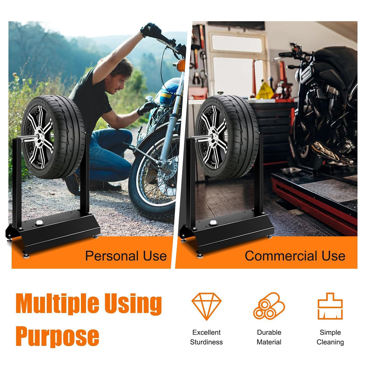 Balanceador De Ruedas para Bicicletas De Motocicleta, Equilibrador De Ruedas De Motocicleta De Servicio Pesado, Balance De Elevación De La Rueda De Bicicleta con Conos Centrados Ajustables, Adecuados