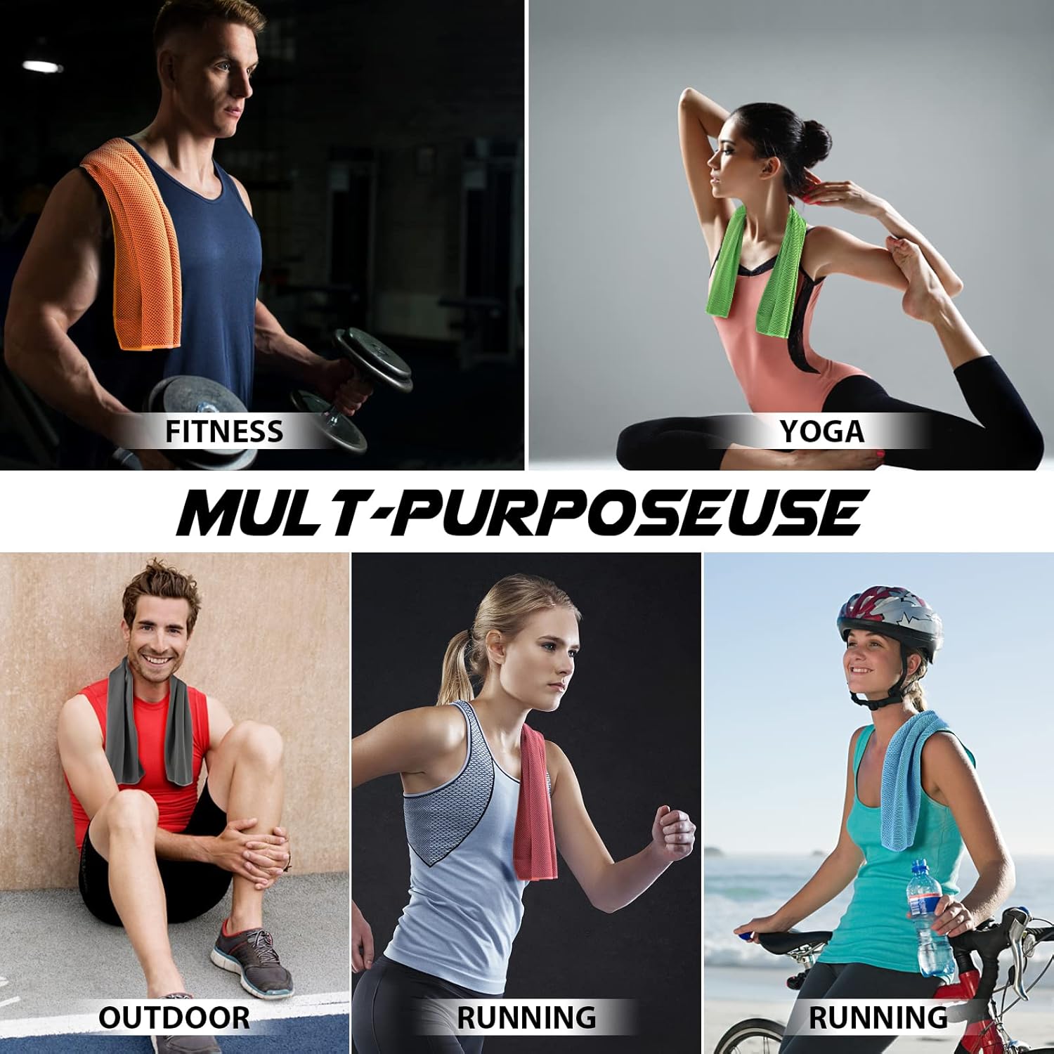 Cooling Towel, Quick Dry Towel,8 Pack Cooling Towels for Neck and Face, Golf Towel, Soft Breathable Yoga Towel,Microfiber Gym Towels Camping, Hiking, Bowling, Travel Outdoor Sports Towel : Sports & Outdoors