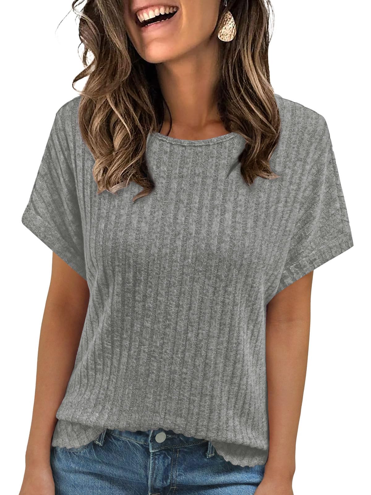 Haslike Damen-Sommer-Pullover, lockere Passform, T-Shirt, Tops, Business, elegant, legere Blusen