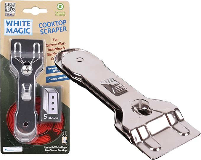 White Magic Cooktop Scraper, ideal for ceramic glass, induction ...