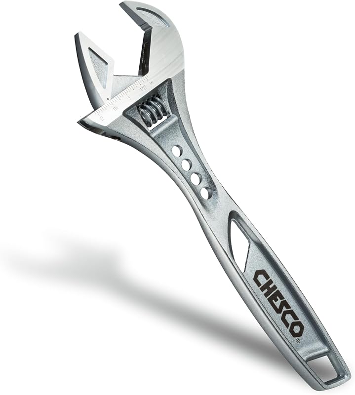 Chave Ajustável CHESCO 16300 de 30,5 cm com Abertura de 53 mm e Cabeça em Ângulo de 15°