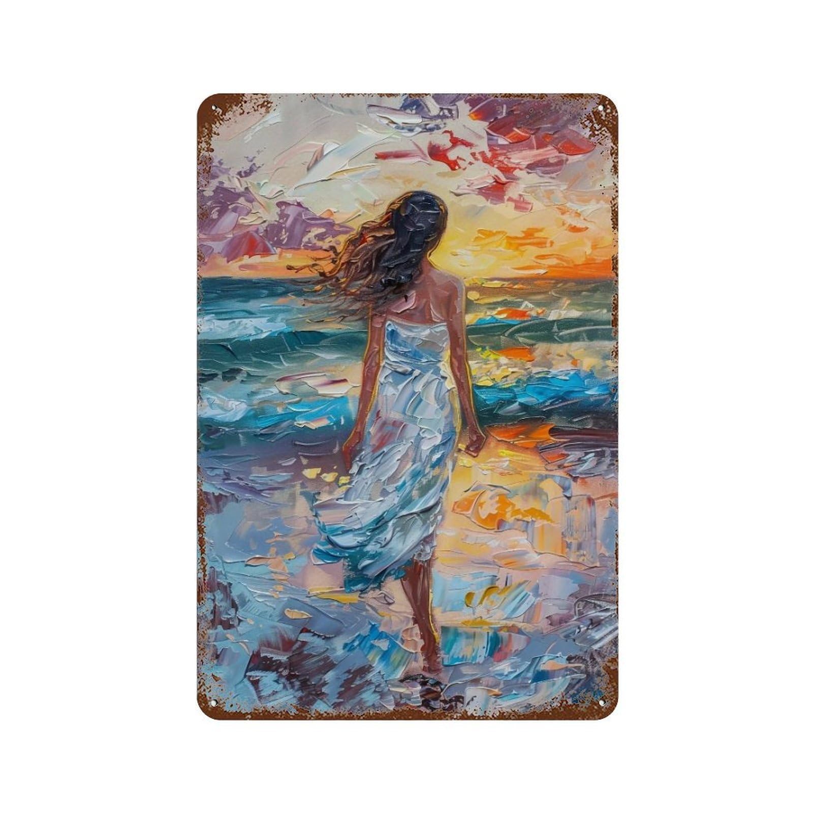 HDURYEYRYY Walk Into The Sunset Surf 02 Wall Retro Iron Vintage Art Metal Tin Sign Poster Modern Home Cofffee Club Art Bar Shop Decor 30x20cm