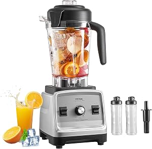 VEVOR Blender for Smoothies, 85 oz 1400W, Professional Blender with Powerful Motor, Multi-Functional Food Processing Blender with 2 Cups for Smoothie/Milkshake/Juice, Fits for Kitchen
