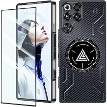 Case for Red Magic 11 Pro, with + 1 Tempered glass, Cooling Phone Case,Anti-Drop, Shock-Absorbing, Friction-Resistant, Shockproof Protective Case Cover for Red Magic 11 Pro+,Carbon fiber Black