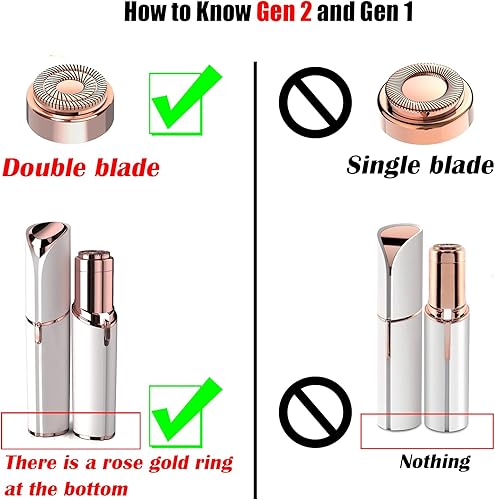 Miniatura 3 de Cabezales de repuesto impecables, 2 cuchillas de repuesto para Finshing Touch Removedor de vello facial eléctrico impecable para Gen 2 con 1 cepillo
