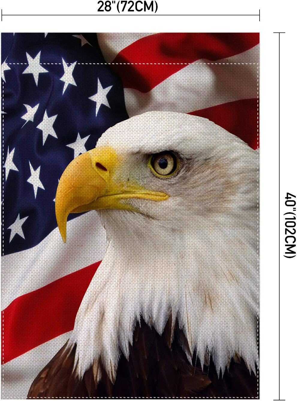pingpi Eagle on American Flag Large House Flag Vertical Double Sided 28 x 40 Inch Spring Summer Burlap Yard Outdoor Decor - Image 2