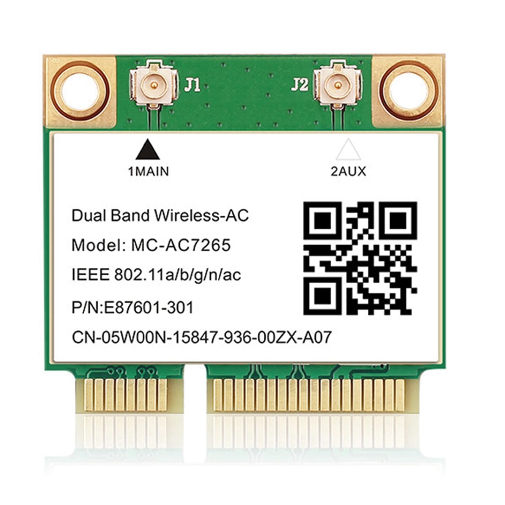 10X Scheda di Rete Wireless Bluetooth 4.2 PCI-e da 1200 Mbps -AC7265 Scheda di Rete Wireless 7265 802.11ac 2.4G 5Ghz per Laptop 7260HMW