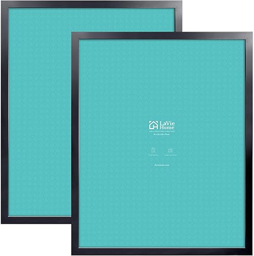 LaVie Home Marco para póster de 24 x 30 pulgadas, 2 unidades, color negro, para galería de pared horizontal o vertical, con plexiglás de alta
