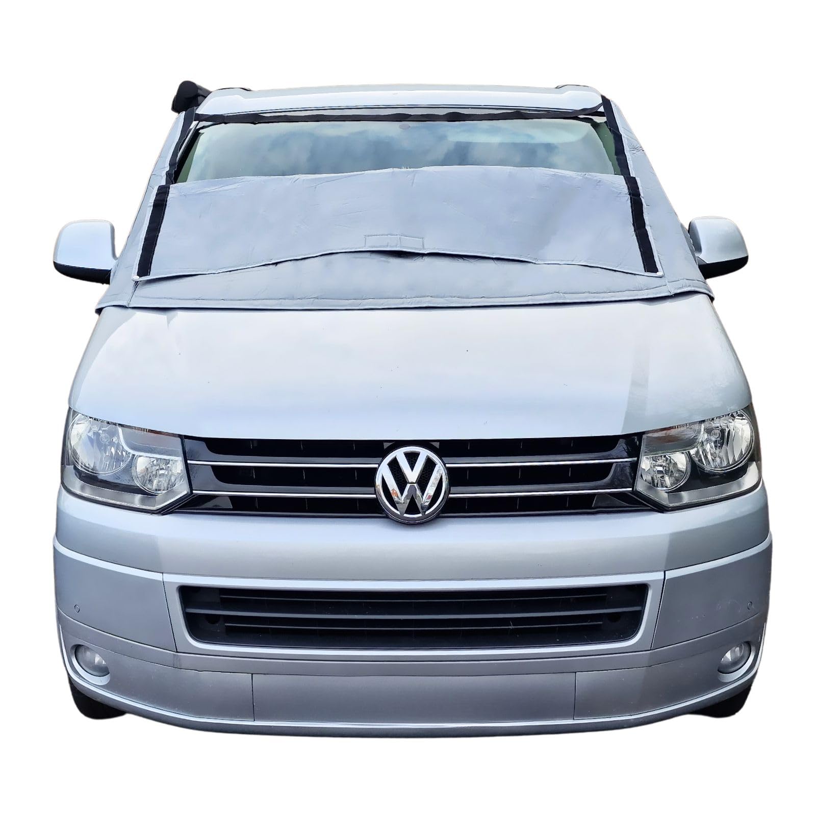 MARVIX VW T5 T6 Thermo-Schutzabdeckung für Außen-Windschutzscheibe Silber-Blenden Premium Mehrschichtiges Material Van-Blackout-Kabine Bildschirm Transporter Wohnmobil