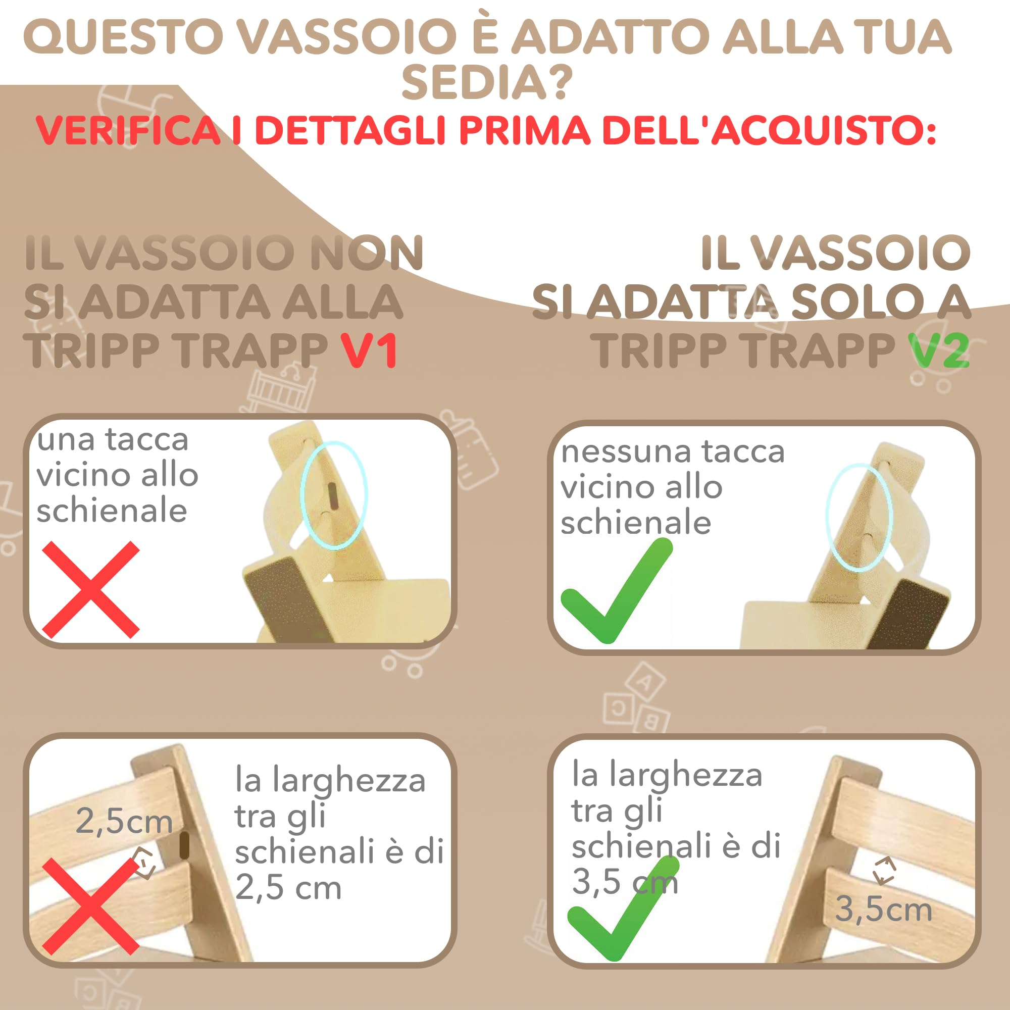 Vassoio per seggiolone compatibile con la sedia Stokke Tripp Trapp – non compatibile con piatti a ventosa – design ergonomico curvo, bianco opaco, senza BPA, facile da montare