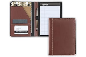 Samsill Mini Business Interview Professional Padfolio with 5.5 x 8.5 Inch Writing Pad, Brown