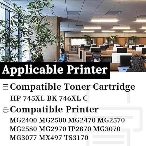 Miniatura 2 de 745XL 746XL Cartuchos de tinta de súper alto rendimiento compatible para Canon 745XL 746XL para MG2400 MG2500 MG2470 MG2570 MG2580 MG2970 IP2870