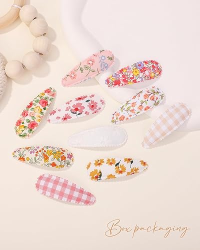 Miniatura 7 de doboi 40 horquillas con estampado floral, pinzas para el cabello y pasadores para niñas, clips de flores envueltos antideslizantes, accesorios para