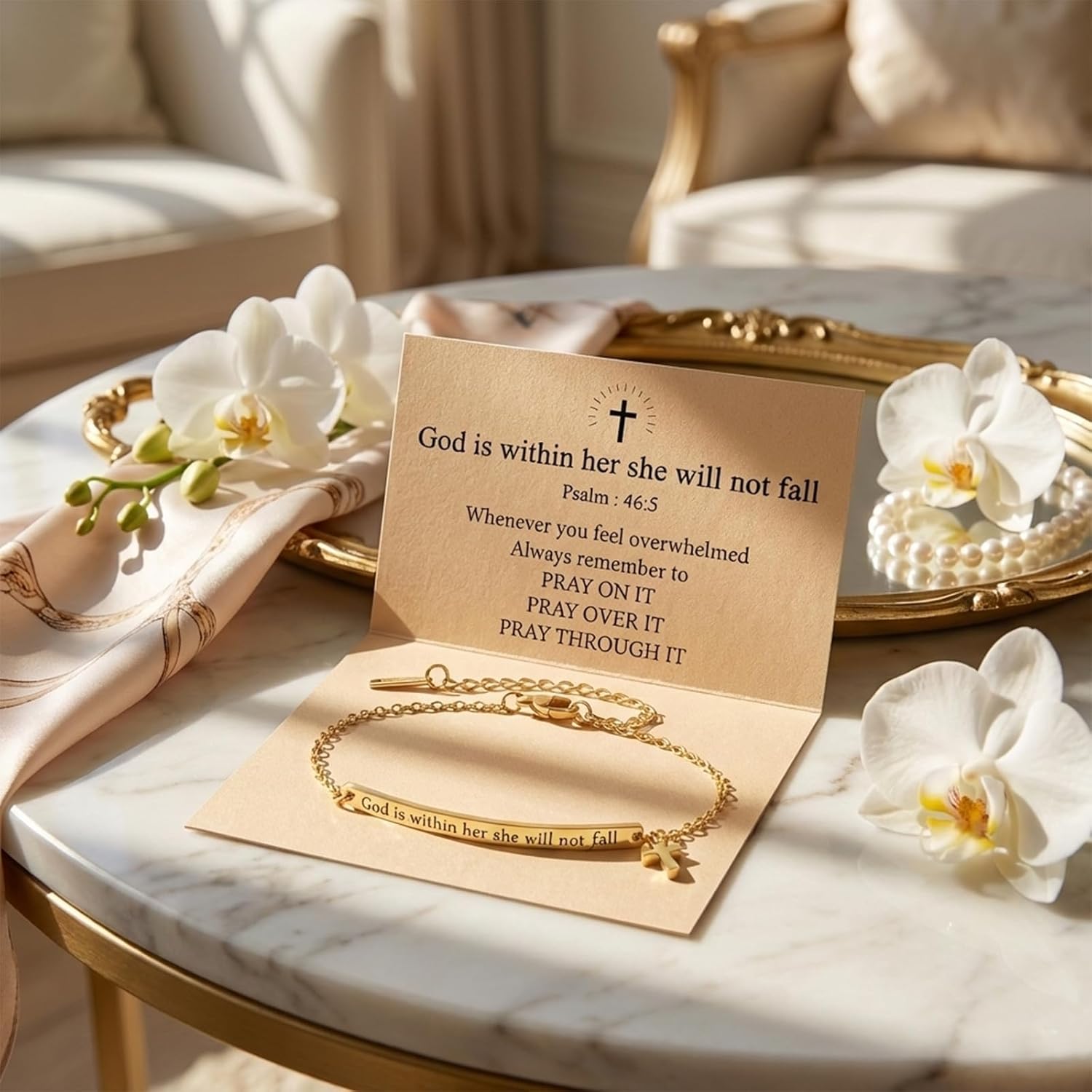 CZFSWT God Is Within Her She Will Not Fall Bracelet, Bible Verse Bracelets, Christian Bracelets Suitable for Daily Accessories and Spiritual Inspiration - Image 7