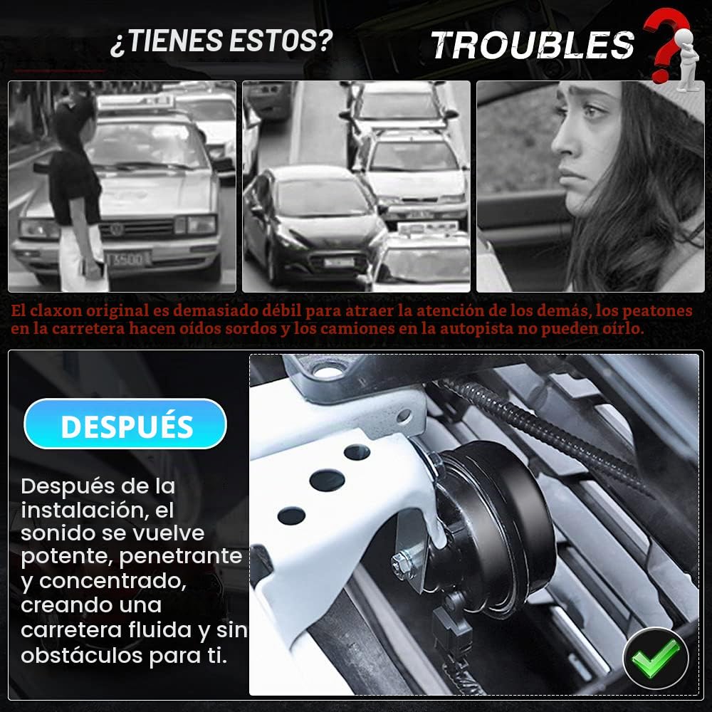 Autorder Kit de bocina de coche de ajuste personalizado para Toyota RAV4 2023 2022 2021 2020 2019, accesorios de 12 V, bocina de caracol impermeable, repuesto de trompeta de coche de tono alto y bajo
