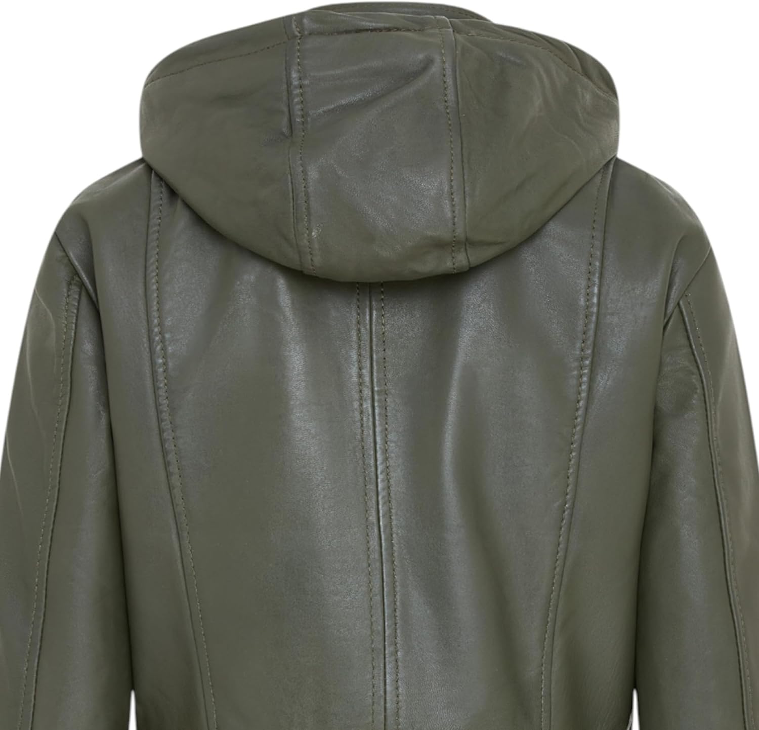 Women’s Lamb Leather Parka Jacket – Detachable Hood, Adjustable Waist | Hooded Leather Trench Coat for Winter