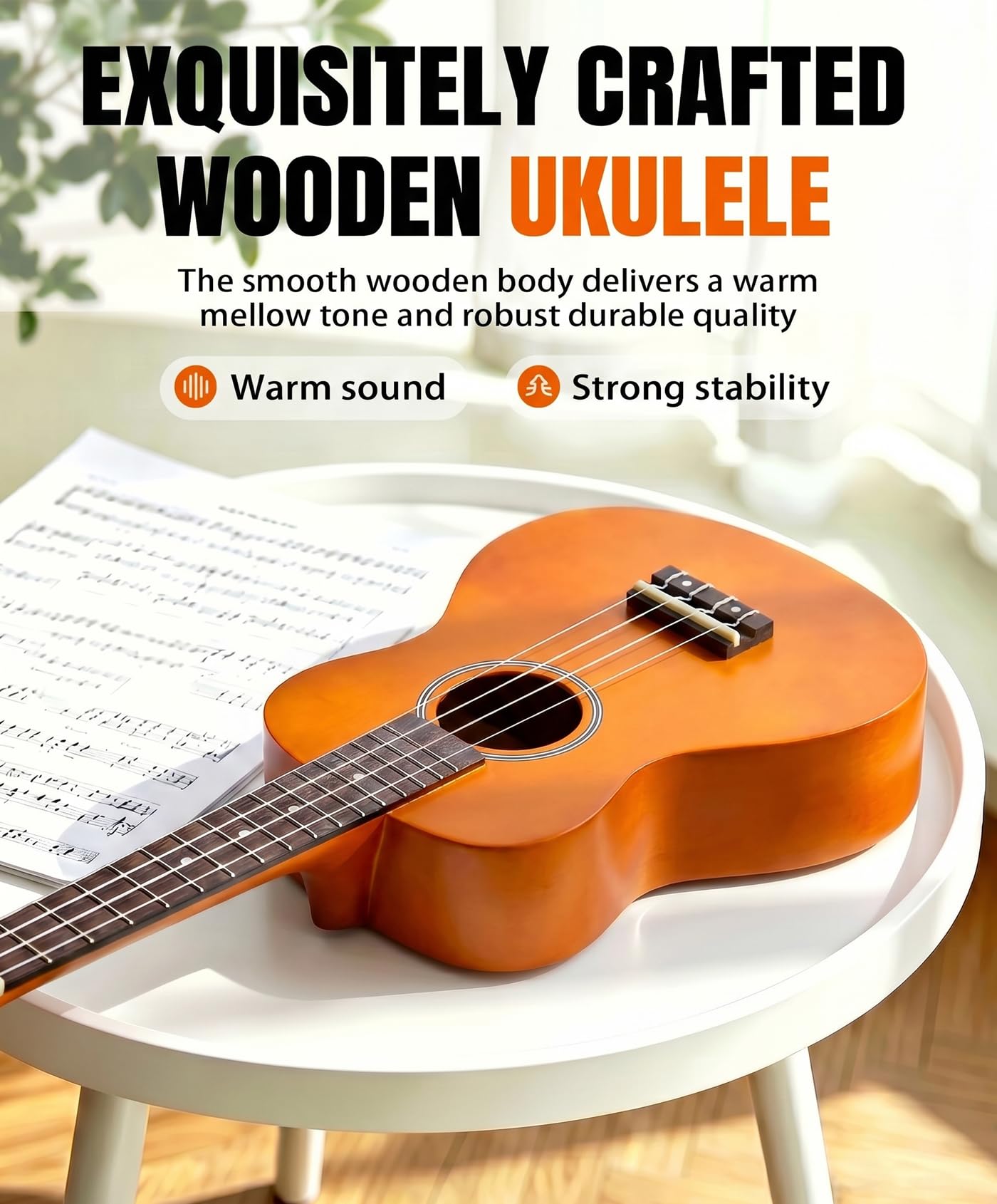 Kit per principianti di ukulele soprano per bambini e principianti, ukulele da 21 pollici con libro di canzoni, custodia, cinturino, accordatore, corde e plettri - Blu