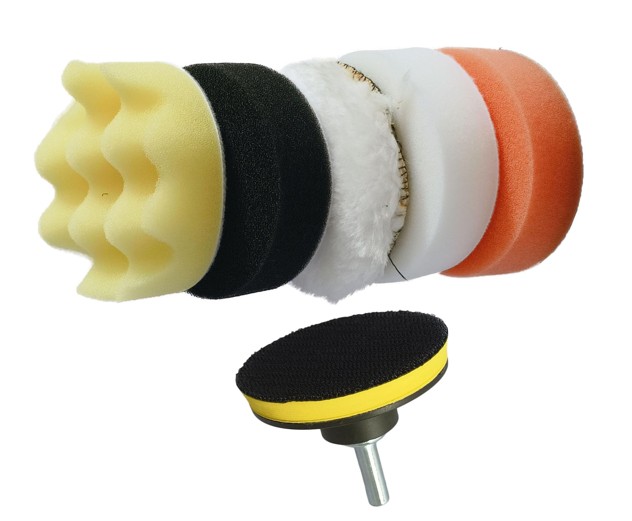 Inditrust 3inch 7Pcs/Set Car Polishing Pads Sponge and Woolen Polishing Waxing Buffing Pads-image-27