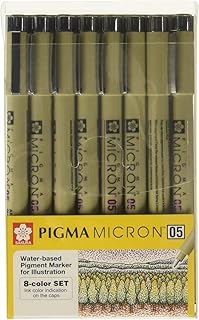 Sakura Pigma Micron pens 05 line Drawing 8 Color Set, Archival ink fineliner manga pen, Bible journaling Study kit