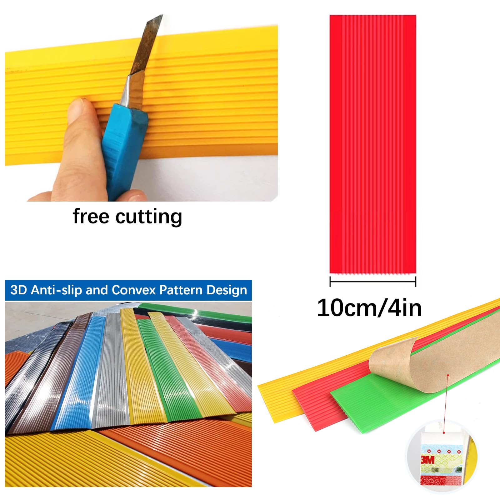 Tira De Borde De Vinilo Autoadhesivo Antideslizante De 1 M Para Escalera, Borde De Escalón Antideslizante, Borde De Escalera De Goma De PVC, Para Peldaños De Interior Y Exterior, Cantonera Protector(R