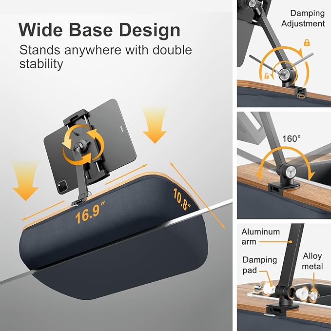Soporte ERGONOV tipo almohada para tablets y teléfonos, gris miniatura 6