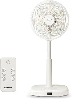 COMFEE' 扇風機 DCモーター リビング 静音 リモコン付き 左右自動首振り 上下角度調節 風量9段階調節 1~7h タイマー機能 強力送風 省エネ 小型 コンパクト 洗える 7枚羽根 軽量 ベージュ色