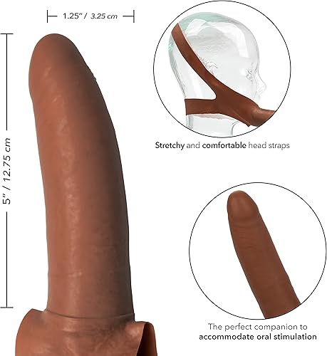 Miniatura 17 de CalExotics Original Accommodator - Dong de látex – Correa manos libres en sonda para parejas – Juguetes sexuales para adultos – Marfil Natural