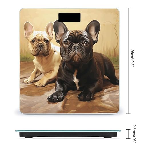 Báscula Digital Cute French Bulldog Graphics 10.2 pulgadas miniatura 2