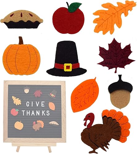 9 piezas de fieltro de Acción de Gracias, iconos de decoración de tablero de fieltro de otoño, accesorios de fieltro de otoño, decoración de tablero disponible en Yaxa Peru