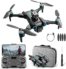 Drone com Câmera 4K, Drone Profissional Controle Remoto, 15 Minutos de Voo, Bateria 1800mAh, Mini Dobrável DroneQuadricóptero, Aniversário Brinquedos Educativos(S4S)