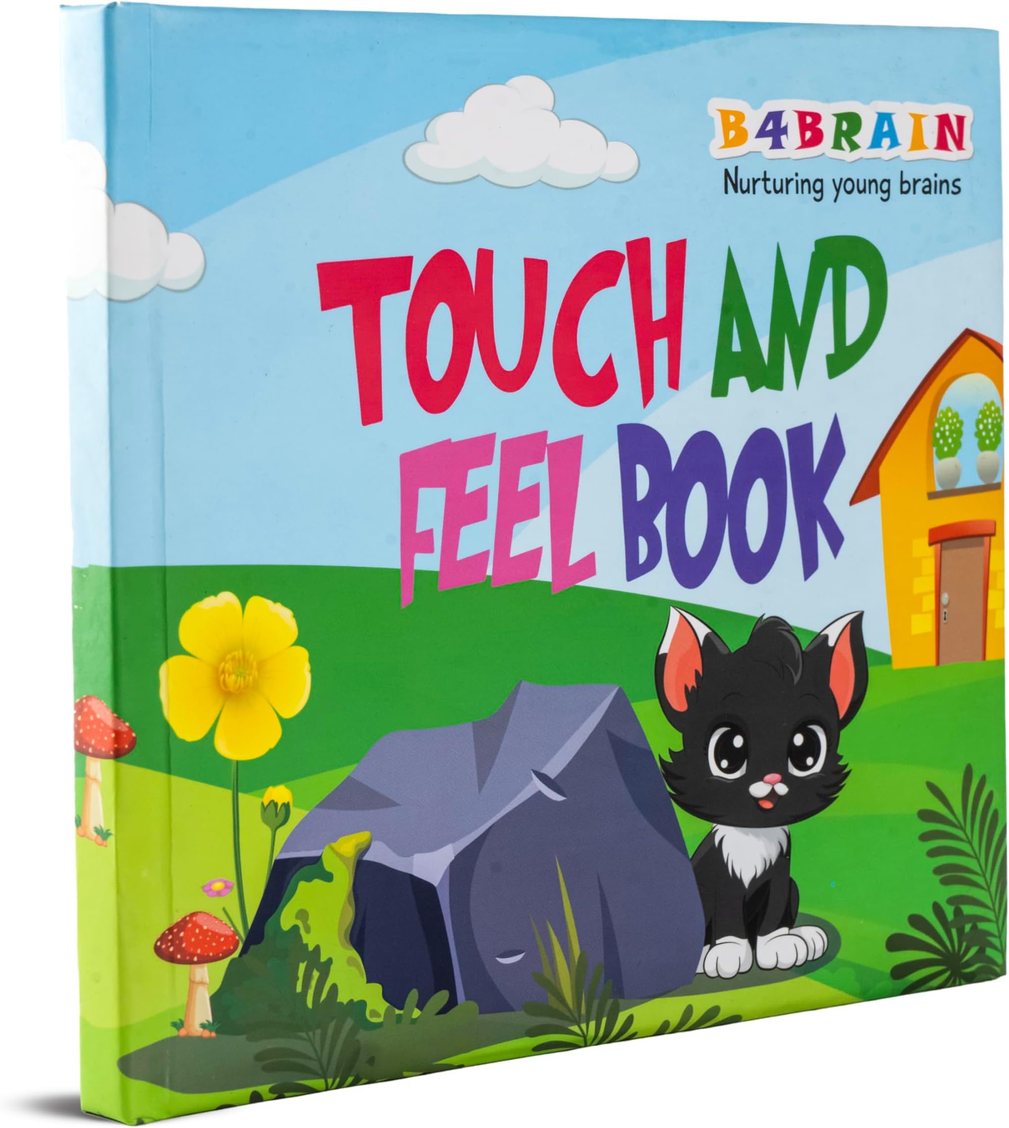 B4Brain Touch & Feel Animals Book | Textured Pages | Interactive Sensory Learning | Toddlers, Boys & Girls | Early Education | Montessori Animal Names | 0,1,2,3,6 Months to 1 ,2,3 Years