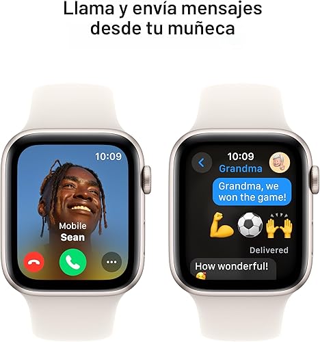 Miniatura 4 de Apple Reloj SE (2. generación) GPS 1.732 in Smartwatch con caja de aluminio Starlight con correa deportiva Starlight ML. Monitores de fitness y