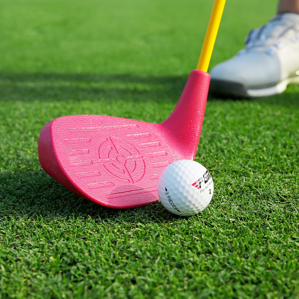 Golf Club Iron for Children, 7 Large Strike Surface Golf Practice Club with Plastic Head and Lightweight Carbon Shaft Teaching Golf Iron (girls,age 9-12)