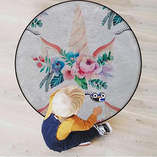 Miniatura 3 de Colibríes - Tapete redondo antideslizante de microfibra suave de poliéster, alfombra de felpa absorbente de agua para tocador de baño, bañeraducha,