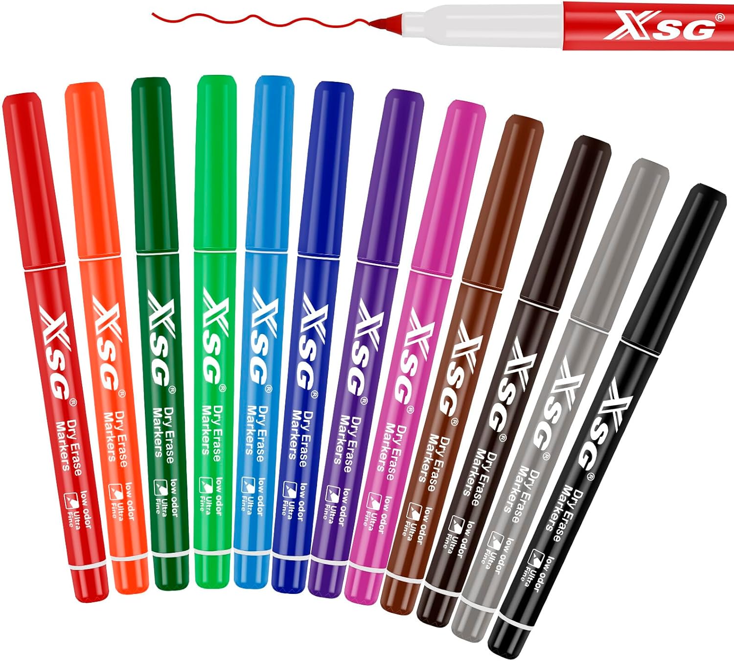 XSG Dry Erase Markers Ultra Fine Tip，0.7mm Ultra Fine