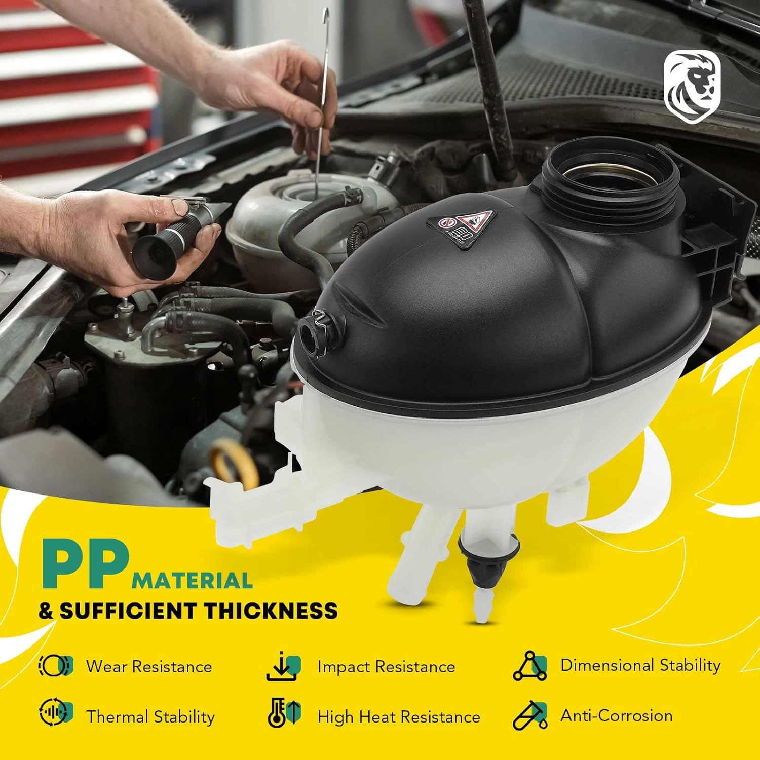 YHTAUTO Engine Coolant Recovery Overflow Reservoir Expansion Tank W/O Pressurized Cap & Sensor For Mercedes-Benz W204 W212 X218 C180 C200 C250 C300 C350 E250 E300 E350 E550 Replace for# 2045000049