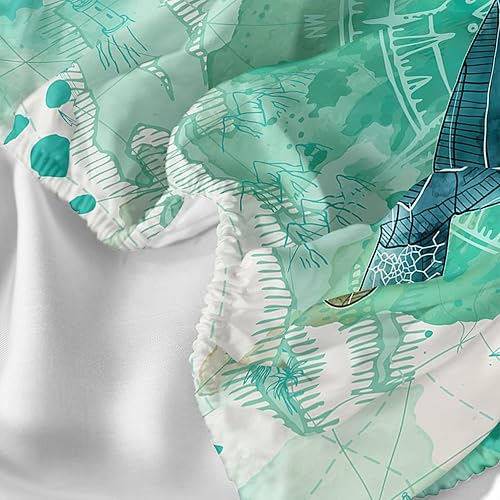 Miniatura 5 de CVHOUSE Juego de sábanas bajeras de tortuga marina, tamaño individual, juego de ropa de cama de tortuga para niños y niñas, 1 sábana encimera y 1